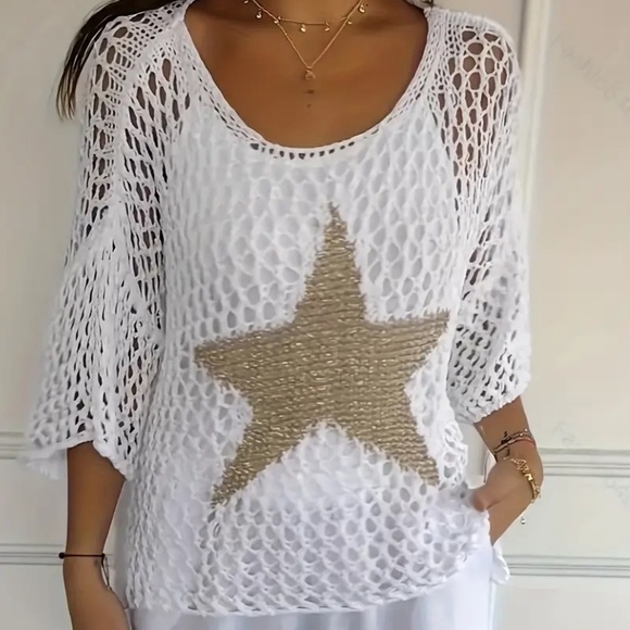 Silver Star Crochet Sweater